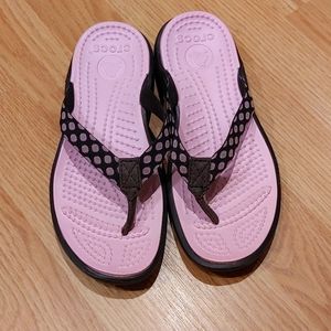 Crocs Women's Polka Dot Flip Flop Sandals